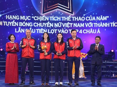 Đội tuyển Bóng chuyền nữ VN nhận Giải Cống hiến 2024