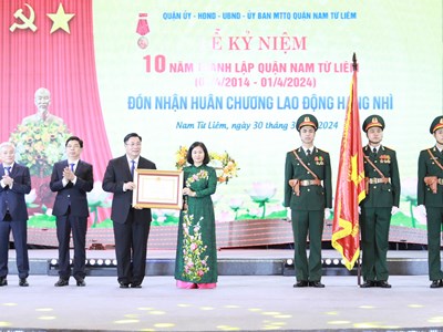 Hà Nội: Quận Nam Từ Liêm kỷ niệm 10 năm thành lập và đón nhận Huân chương Lao động hạng Nhì