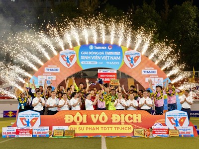 Trường ĐH Sư phạm TDTT TP.HCM vô địch Giải bóng đá Thanh Niên sinh viên Việt Nam 2024