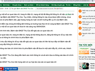 Bộ Y tế yêu cầu xác minh, xử lý vụ thai nhi tử vong tại Bệnh viện Đa khoa Quốc tế Thu Cúc