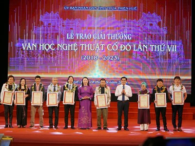57 tác phẩm, công trình đạt Giải thưởng Văn học nghệ thuật Cố đô lần thứ VII