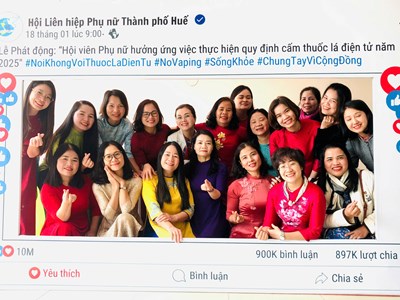 Phụ nữ Huế hưởng ứng thực hiện quy định cấm thuốc lá điện tử