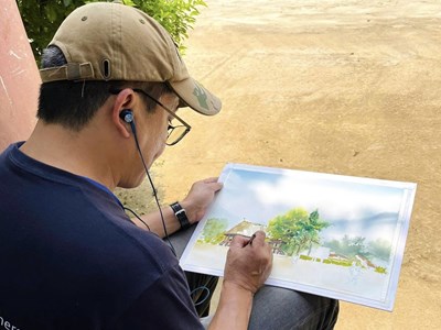 Sáng tác hội họa, ký họa về nghệ thuật truyền thống A Lưới