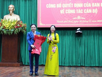 Chủ tịch tỉnh Khánh Hòa được điều động giữ chức Phó Bí thư Thành ủy Huế