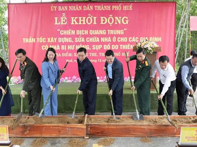 Huế: Khởi công xây dựng lại nhà cho người dân bị ảnh hưởng bởi mưa lũ