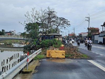Đường gom Quốc lộ 49 - cầu Mỹ An bị “bóp” do hộ dân tái chiếm mặt bằng