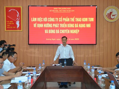 Quảng Ngãi định hướng phát triển bóng đá hạng Nhì và bóng đá chuyên nghiệp