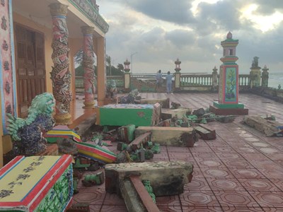 Các điểm di tích, du lịch ở Quảng Ngãi bị ảnh hưởng nặng do triều cường