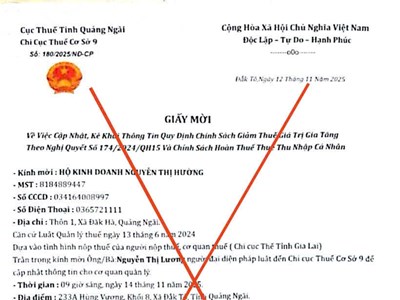 Xuất hiện giấy mời giả, mạo danh cơ quan thuế