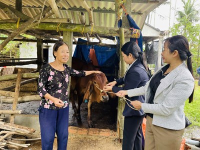 Xã Nghĩa Hành trao sinh kế cho người nghèo
