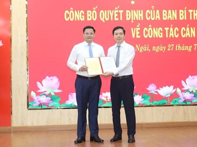Thứ trưởng Bộ Tài chính Nguyễn Đức Tâm giữ chức Phó Bí thư tỉnh Quảng Ngãi