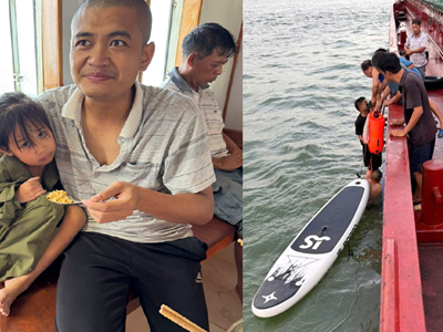 Chơi lướt sóng, 2 bố con bị đánh trôi dạt 13 giờ đồng hồ trên biển