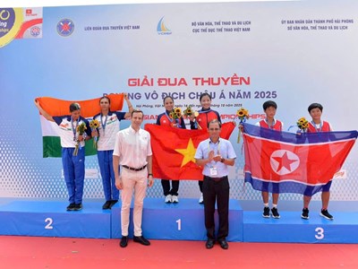 Hà Tĩnh giành 3 HCV tại Giải Đua thuyền Rowing vô địch châu Á