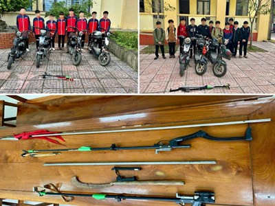 20 học sinh lớp 7 mang hung khí để đánh nhau vì mâu thuẫn trên mạng