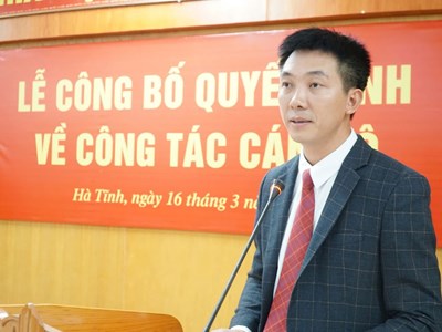 Hà Tĩnh bổ nhiệm Chủ tịch phường làm Phó Giám đốc Sở Xây dựng