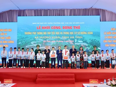 Hà Tĩnh khởi công 5 trường học nội trú vùng biên