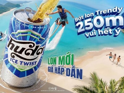 Bật lon trendy 250ml vui hết ý: Huda Ice Twist tung diện mạo mới khuấy động mùa hè