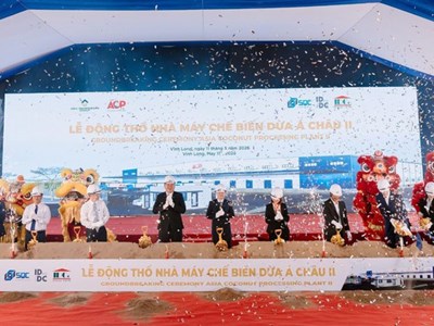 Tập đoàn Nguyên Liệu Á Châu AIG động thổ nhà máy chế biến dừa công nghệ hàng đầu thế giới