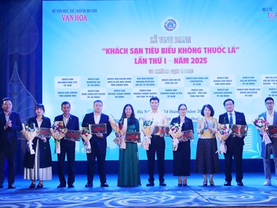 44 khách sạn đã được vinh danh danh hiệu “Khách sạn tiêu biểu không thuốc lá” lần thứ I - năm 2025
