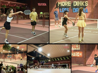 Các nghệ sĩ tích cực tập luyện, sẵn sàng tranh tài tại Giải Pickleball Báo Văn Hóa năm 2026