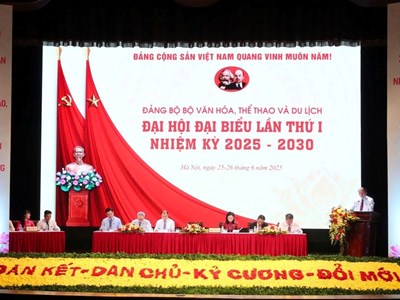 Sáng nay, khai mạc trọng thể Đại hội Đảng bộ Bộ VHTTDL nhiệm kỳ 2025-2030 