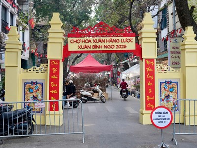 Chợ hoa Xuân Phố cổ 2026 gắn với tuyến bích họa Phùng Hưng