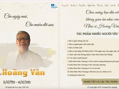 Ra mắt giao diện mới hoangvan.org, lan tỏa di sản nhạc sĩ Hoàng Vân