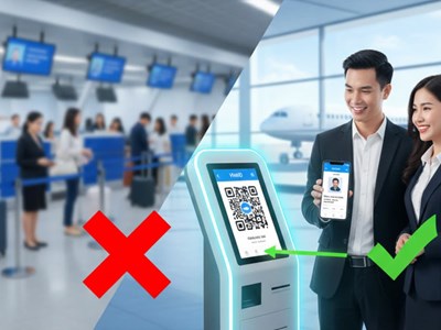 VNeID giúp hành khách làm thủ tục nhanh chóng