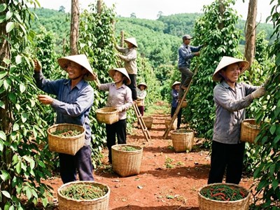 Giá hồ tiêu hôm nay 5.12 tăng nhẹ 147.500–150.000 đồng/kg