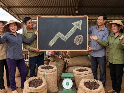 Giá cà phê hôm nay 9.12: bật tăng 200–300 đồng/kg