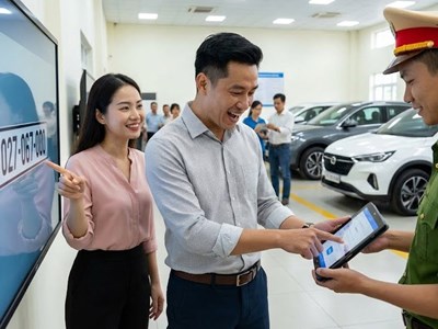 Cách đăng ký xe và bấm biển số định danh 2025
