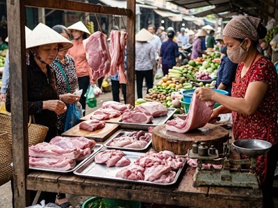 Giá heo hơi hôm nay 22.3: Toàn quốc neo cao, khó giảm sâu