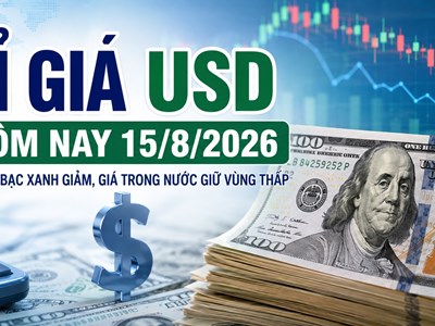 Tỉ giá USD hôm nay 15.8.2026: Vietcombank bán ra 26.250 đồng