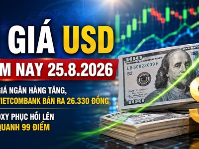 Tỉ giá USD hôm nay 25.8.2026: Giá ngân hàng bật tăng, DXY lên 99 điểm