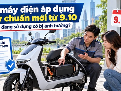 Xe máy điện có quy chuẩn mới từ 9.10, xe đang đi có bị ảnh hưởng?