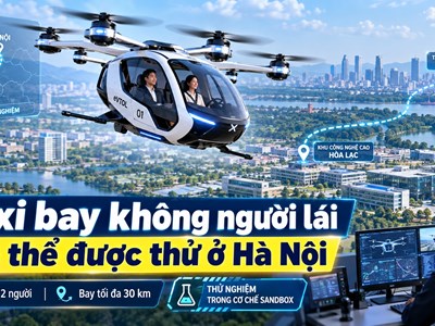 Hà Nội nghiên cứu thử taxi bay chở 2 người, tốc độ tối đa 130km/h