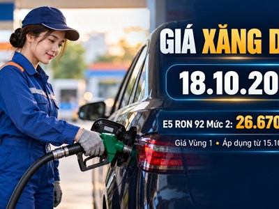 Giá xăng dầu hôm nay 18.10.2026: Brent khép phiên gần 110 USD