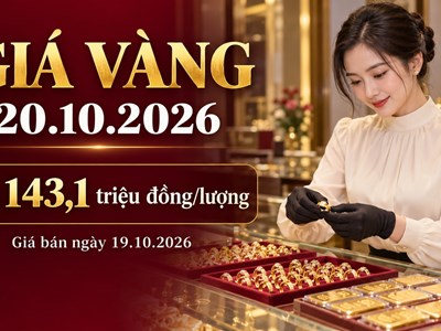 Giá vàng hôm nay 20.10.2026: Vàng thế giới giảm, SJC chờ phiên mới