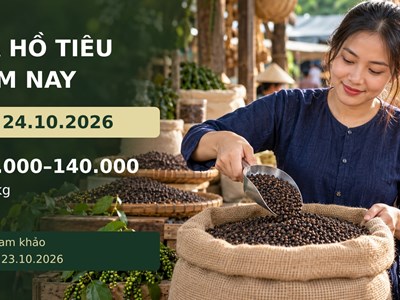 Giá hồ tiêu hôm nay 24.10.2026: Theo dõi lực mua sau nhịp tăng