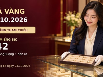 Giá vàng hôm nay 24.10.2026: Vàng thế giới thấp nhất trong tháng 10