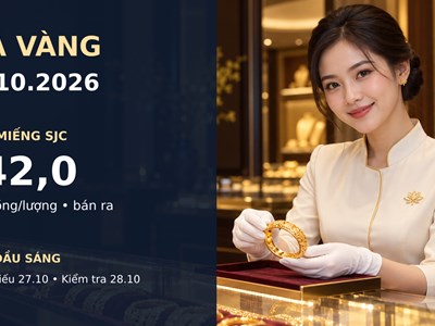 Giá vàng hôm nay 28.10.2026: Vàng thế giới tăng mạnh phiên sáng