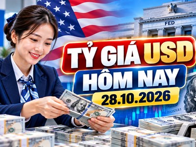 Tỉ giá USD hôm nay 28.10: Vietcombank bán 26.020 đồng, DXY vượt 102 điểm
