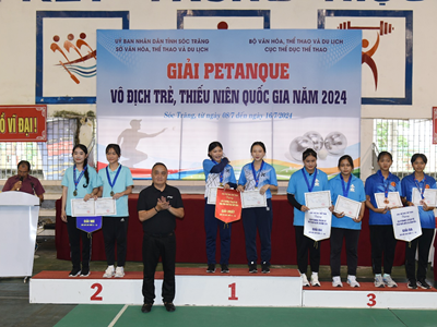 Trao 56 huy chương tại giải Petanque vô địch trẻ, thiếu niên quốc gia năm 2024