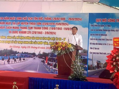 Khánh thành công trình nâng cấp, mở rộng đường vào Khu di tích đặc biệt Óc Eo – Ba Thê
