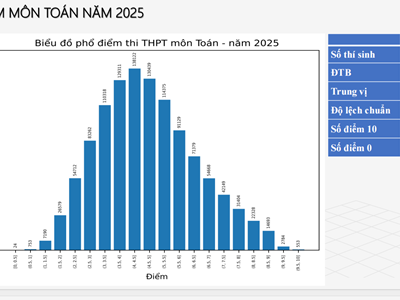 Tổng quan Phổ điểm môn Toán năm 2025