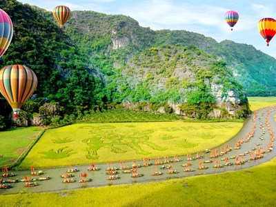 Ngắm Tràng An- Cúc Phương từ trên cao bằng khinh khí cầu