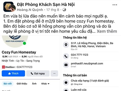 Cảnh báo lừa đảo đặt phòng khách sạn ở Hà Nội
