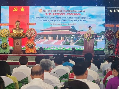 Khởi công xây dựng Khu lưu niệm hai nhà cách mạng Võ Văn Tần và Võ Văn Ngân