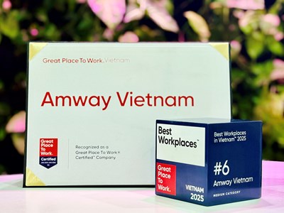 Amway đứng Top 6 “Nơi làm việc xuất sắc hàng đầu Việt Nam 2025”