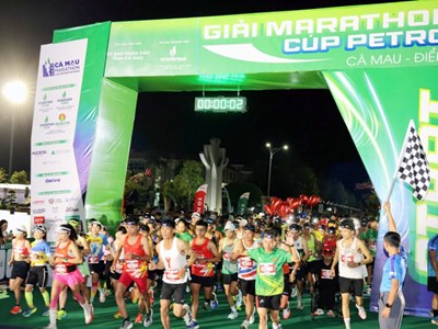 Khoảng 7.000 vận động viên tranh tài tại giải Marathon - Cà Mau 2026
